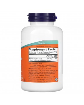 NOW Foods, цитрат калия, чистый порошок, 340 г